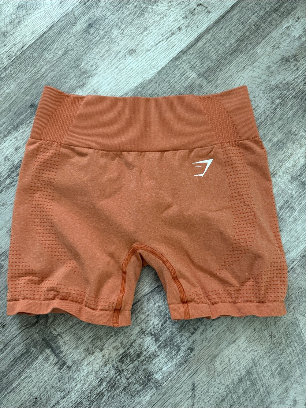 Gymshark High-Rise Seamless Shorts in Terracotta Orange